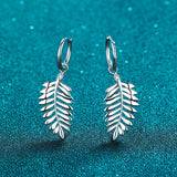 Moissanite Leaf 925 Sterling Silver Earrings - Flyclothing LLC