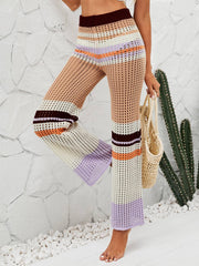 Color Block Openwork Knit Pants - Trendsi