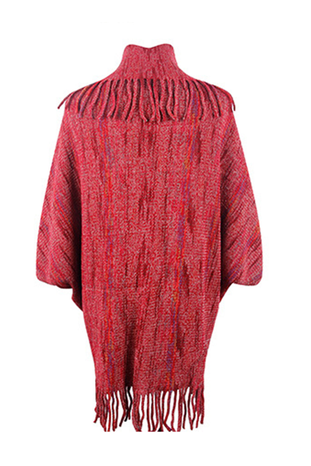 Round Neck Fringe Detail Sleeve Poncho – Flyclothing LLC