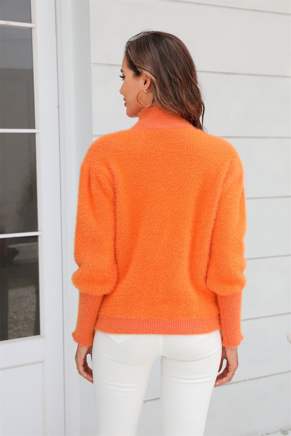 Turtle Neck Long Sleeve Pullover Sweater - Flyclothing LLC