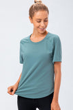 Round Neck Raglan Sleeve Active Tee - Flyclothing LLC