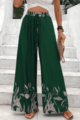 Drawstring Tie High Waist Relax Fit Long Pants - Flyclothing LLC