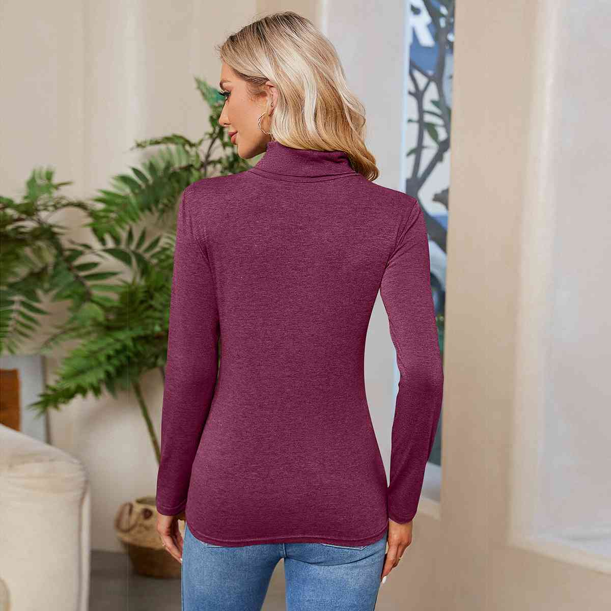 Turtleneck Long Sleeve T-Shirt - Flyclothing LLC