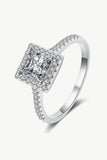 Sterling Silver Square Moissanite Ring - Flyclothing LLC