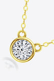 925 Sterling Silver 1 Carat Moissanite Round Pendant Necklace - Flyclothing LLC