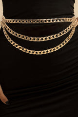 Metal Triple-Layered Chain Belt - Flyclothing LLC