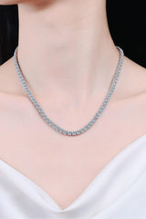 Moissanite Rhodium-Plated Necklace - Flyclothing LLC