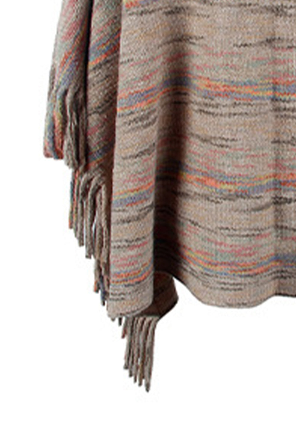 Round Neck Fringe Detail Sleeve Poncho – Flyclothing LLC