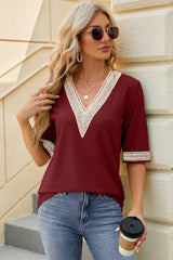 V-Neck Half Sleeve T-Shirt - Flyclothing LLC