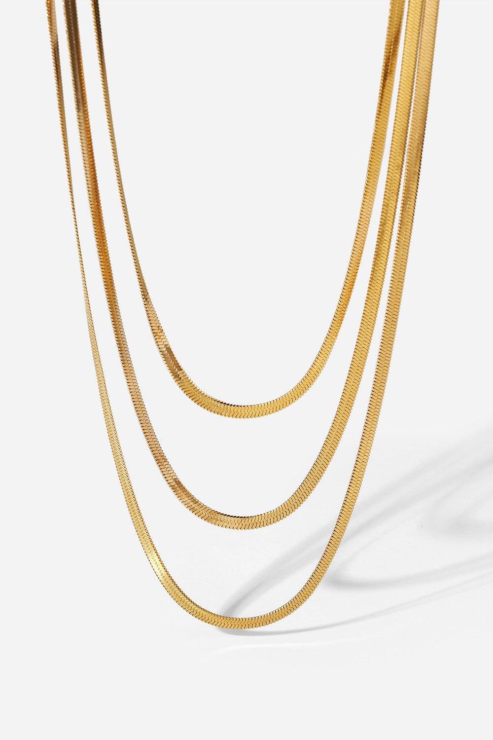 Triple-Layered Snake Chain Necklace - Flyclothing LLC