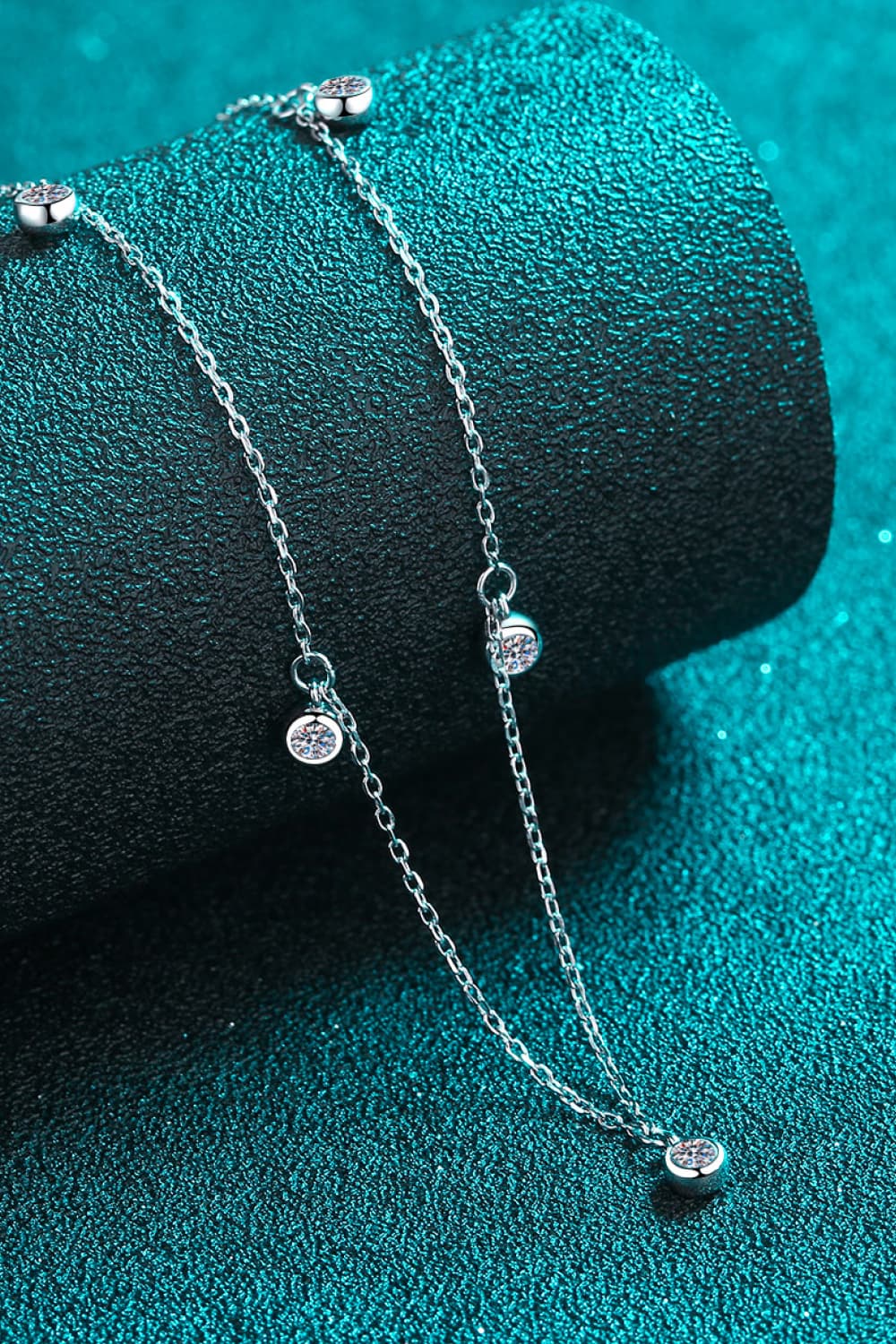 Moissanite Rhodium-Plated Necklace - Flyclothing LLC