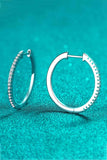 Rhodium-Plated Moissanite Hoop Earrings - Flyclothing LLC