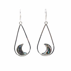 Earrings, Teardrop with Abalone Half Moons - Flyclothing LLC