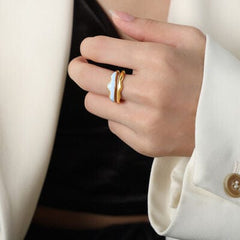 18K Gold-Plated Open Ring - Trendsi