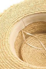 Fame Cutout Woven Straw Hat - Flyclothing LLC