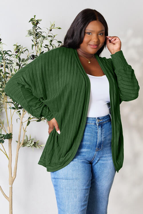 Basic Bae Full Size Ribbed Cocoon Cardigan - Flyclothing LLC