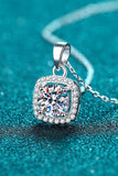 Moissanite Square Pendant Chain Necklace - Flyclothing LLC