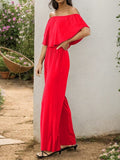 Off-Shoulder Wide Leg Jumpsuit - Flyclothing LLC