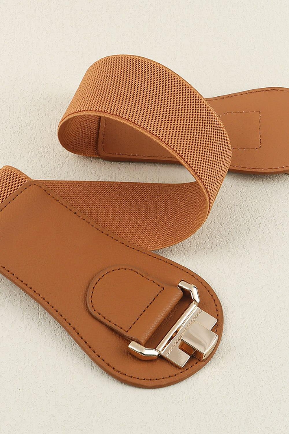 Alloy Buckle Elastic Belt - Trendsi