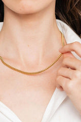 18K Gold Plated Curb Chain Necklace - Trendsi