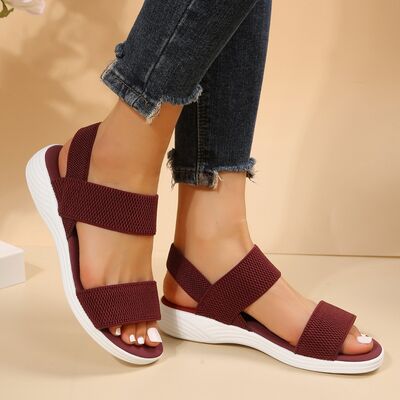 Rubber Open Toe Low Heel Sandals - Flyclothing LLC