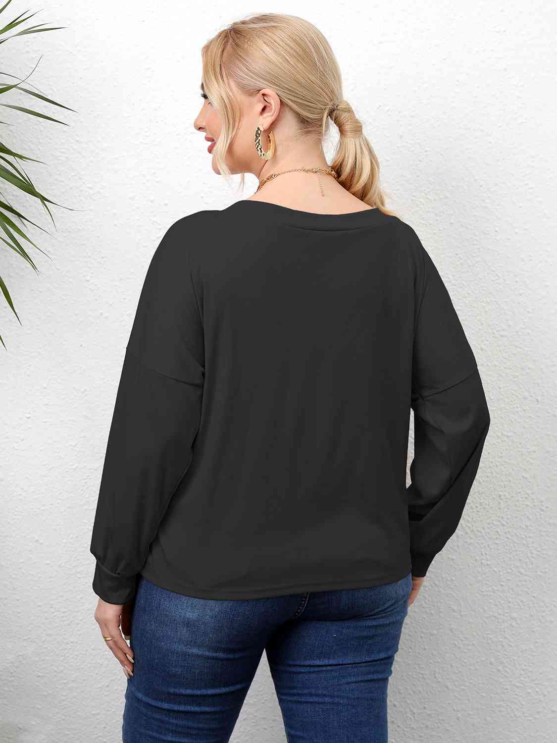 Plus Size Twisted Drop Shoulder T-Shirt - Flyclothing LLC