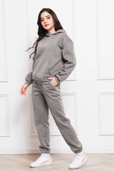 Drop Shoulder Long Sleeve Hoodie and Pants Set - Flyclothing LLC