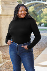 Basic Bae Full Size Mock Neck Long Sleeve Bodysuit - Flyclothing LLC