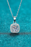 Moissanite Square Pendant Chain Necklace - Flyclothing LLC