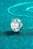 Moissanite Pearl Rhodium-Plated Necklace - Flyclothing LLC