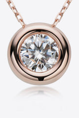 1 Carat Moissanite Pendant 925 Sterling Silver Necklace - Trendsi