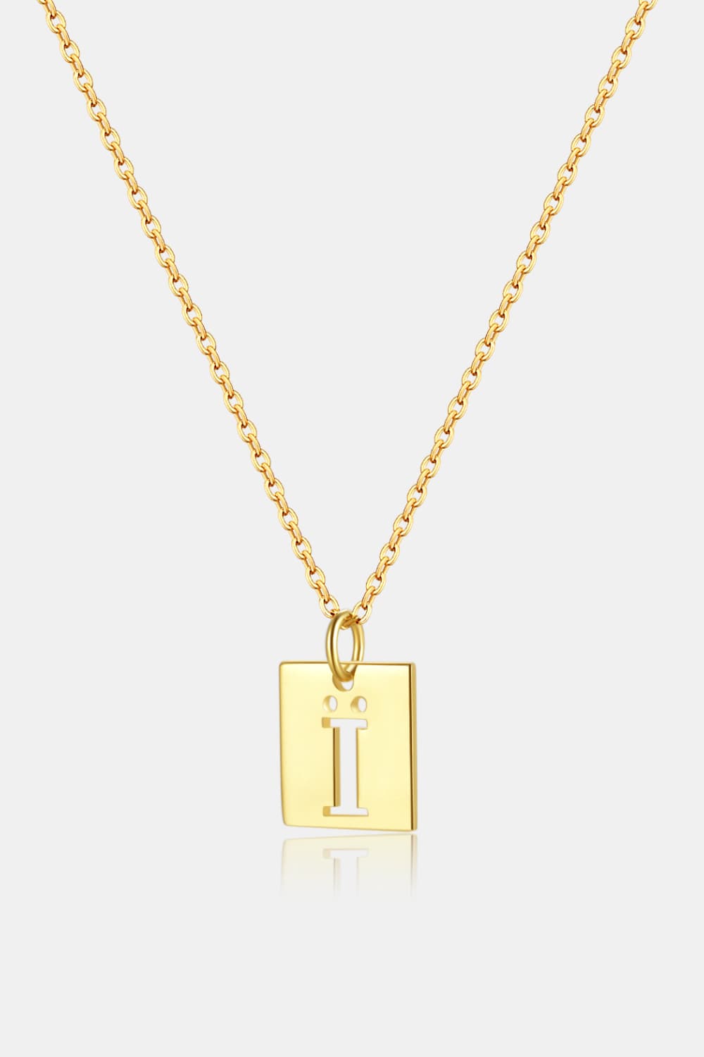 Cutout Rectangle Pendant Necklace - Flyclothing LLC