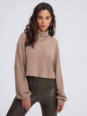 Turtleneck Long Sleeve Top - Flyclothing LLC