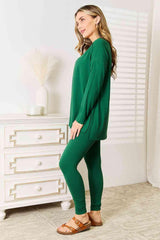 Zenana Lazy Days Full Size Long Sleeve Top and Leggings Set - Flyclothing LLC