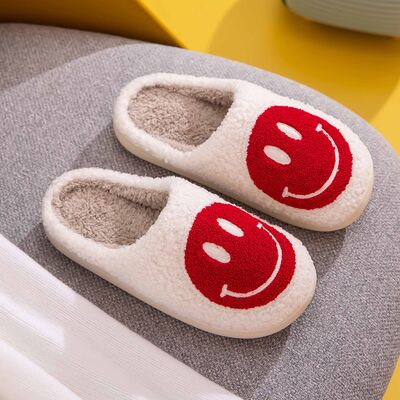 Melody Smiley Face Cozy Slippers - Flyclothing LLC