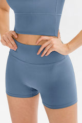 Slim Fit Wide Waistband Sports Shorts - Flyclothing LLC