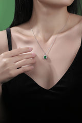 1.5 Carat Lab-Grown Emerald 925 Sterling Silver Necklace - Flyclothing LLC