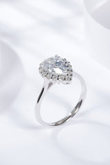 1.5 Carat Moissanite Teardrop Ring - Flyclothing LLC