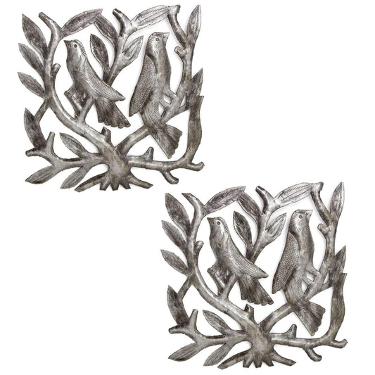 Pair of Square Tree of Life Haitian Steel Drum Wall Art - Flyclothing LLC