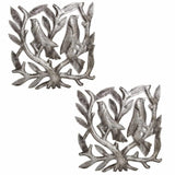 Pair of Square Tree of Life Haitian Steel Drum Wall Art - Haitian Artisans