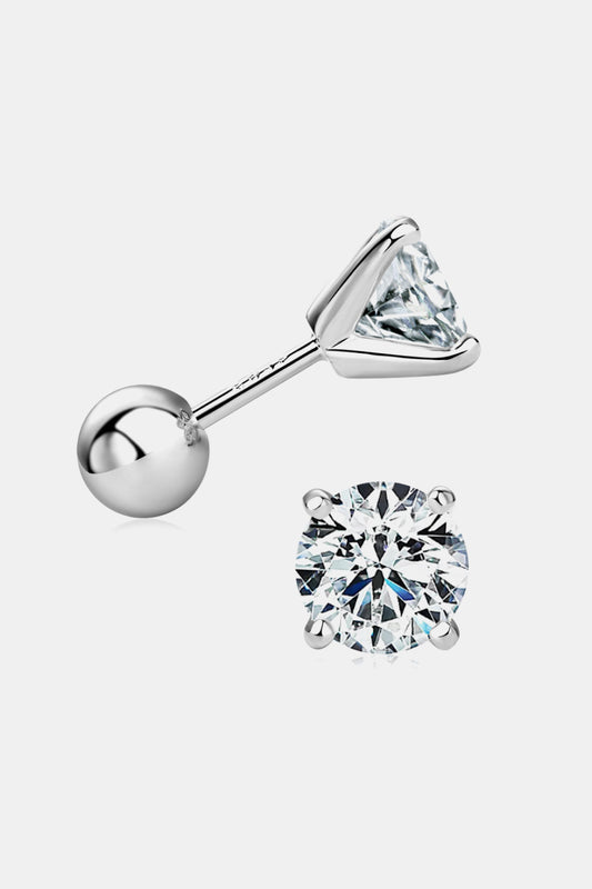 2 Carat Moissanite 925 Sterling Silver Stud Earrings - Flyclothing LLC