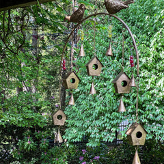 Handcrafted Bird Chime, Recycled Iron and Glass Beads - Flyclothing LLC