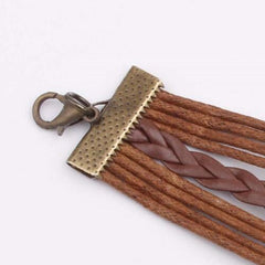 Alloy PU Leather Rope Bracelet - Flyclothing LLC