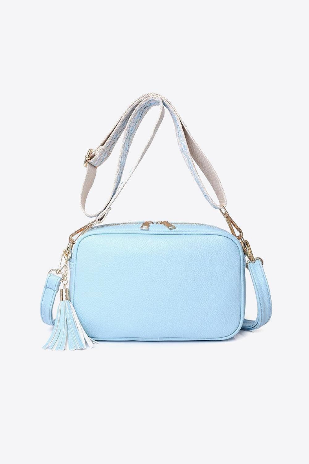 PU Leather Tassel Crossbody Bag - Trendsi