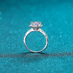 1 Carat Moissanite 925 Sterling Silver Ring - Flyclothing LLC