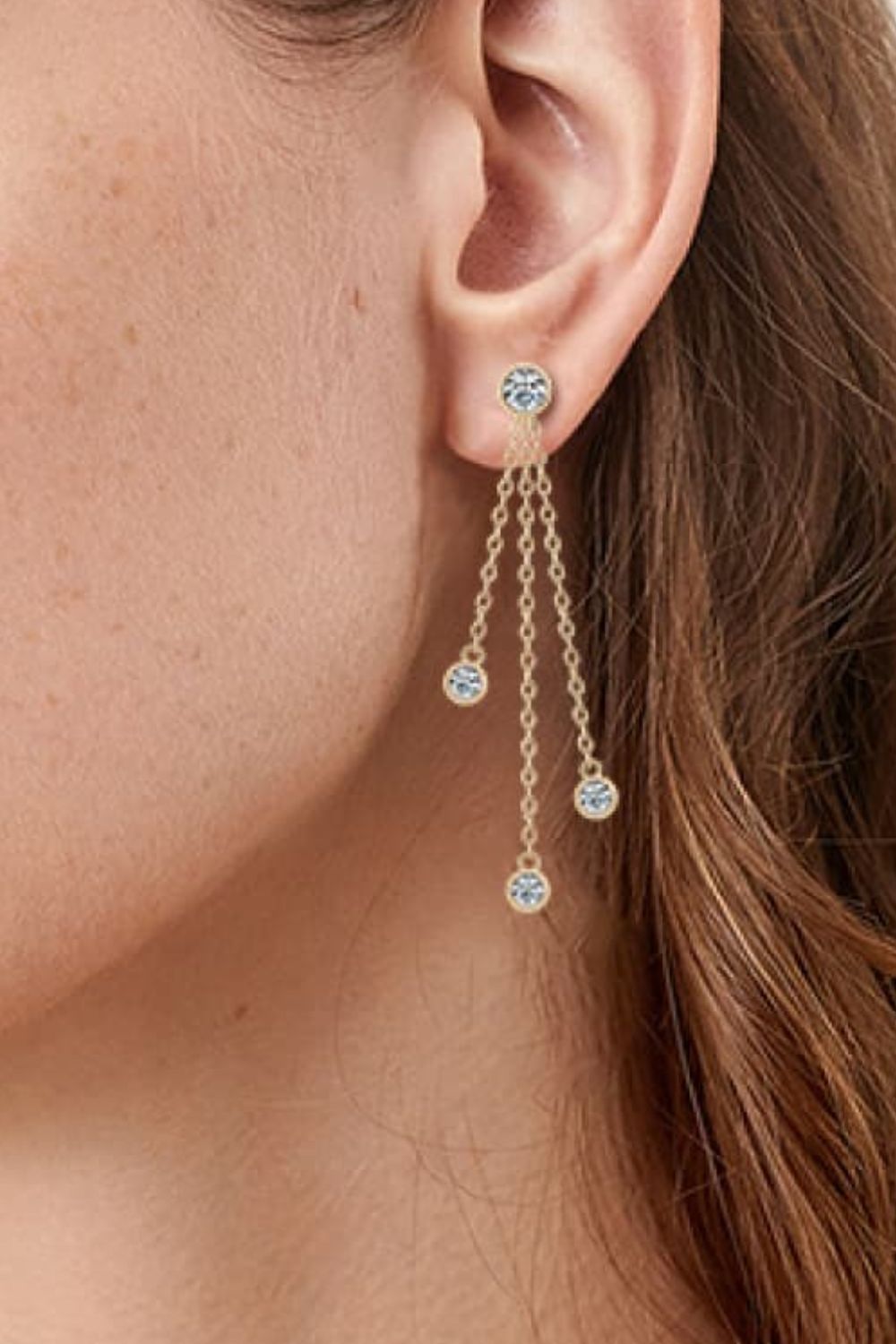 1.2 Carat Moissanite Layered Chain Earrings - Flyclothing LLC