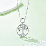 Moissanite 925 Sterling Silver Tree Of Life Pendant Necklace - Flyclothing LLC