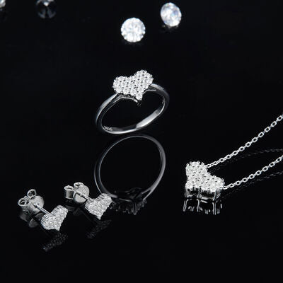 Moissanite 925 Sterling Silver Heart Necklace - Flyclothing LLC