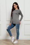 Basic Bae Full Size Round Neck Long Sleeve Top - Trendsi