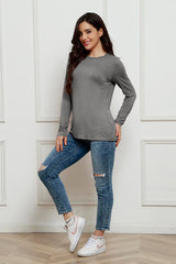 Basic Bae Full Size Round Neck Long Sleeve Top - Flyclothing LLC